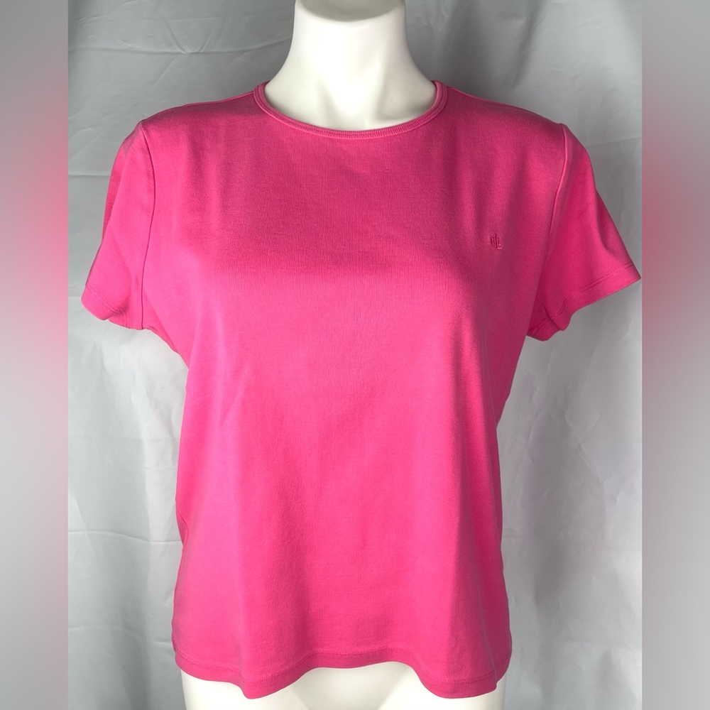 Ralph Lauren 100% cotton top Size XL crew Neck T-Shirt, Pink